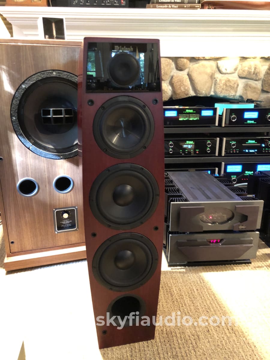 Mcintosh Ls340 Full Range Speakers - In A Deep Red Mahogany Finish